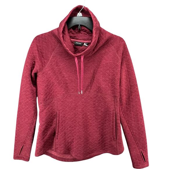 Marmot Sweatshirt Womens M Burgundy Red Annie Quilted Cowlneck Pullover Gorpcore - Picture 1 of 15
